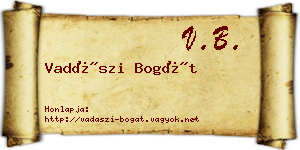 Vadászi Bogát névjegykártya